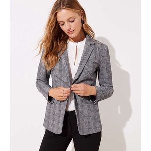 Loft Petite Plaid Knit Blazer
